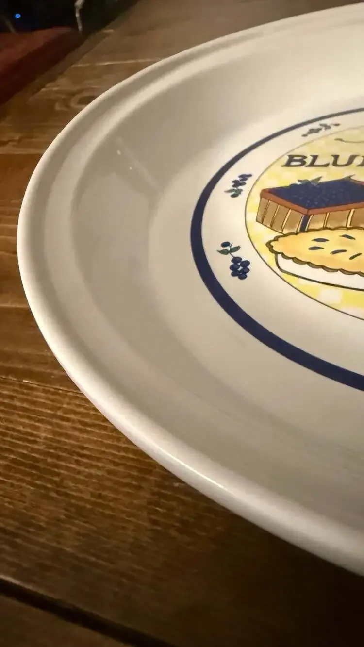 Vintage Blueberry Pie Recipe Plate